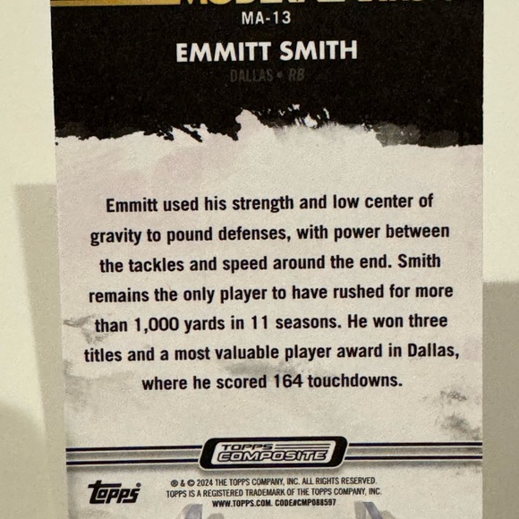 2024 Emmitt Smith Topps Modern Artists Topps Composite - Picture 2 of 2